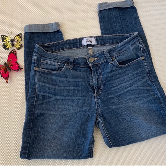 Paige “Kylie Crop” Cuff Denim Jeans Sz 30 - Picture 3 of 7